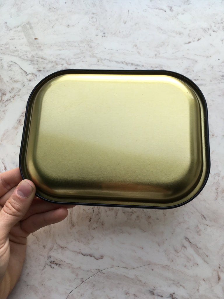 Brando Moon Metal Tray Large - Lightweight Curved Edges and Smooth Surface - 13 x 10.5 inch (Green)